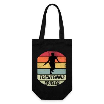 Tischtennisspieler - Geschenkbeutel für Flaschen - Schwarz - Vorne