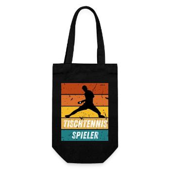 Tischtennisspieler - Geschenkbeutel für Flaschen - Schwarz - Vorne