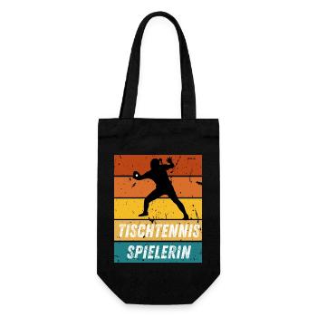 Tischtennisspielerin - Geschenkbeutel für Flaschen - Schwarz - Vorne