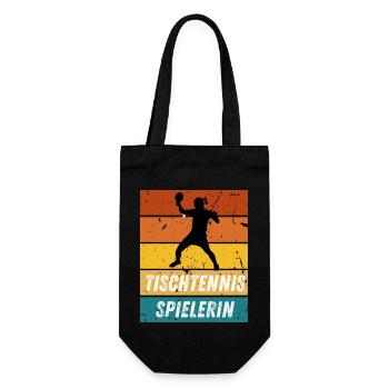 Tischtennisspielerin - Geschenkbeutel für Flaschen - Schwarz - Vorne