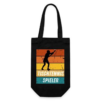 Tischtennisspieler - Geschenkbeutel für Flaschen - Schwarz - Vorne