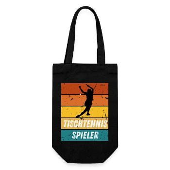 Tischtennisspieler - Geschenkbeutel für Flaschen - Schwarz - Vorne