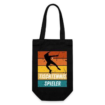 Tischtennisspieler - Geschenkbeutel für Flaschen - Schwarz - Vorne