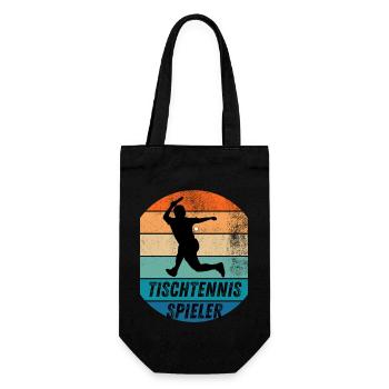 Tischtennisspieler - Geschenkbeutel für Flaschen - Schwarz - Vorne