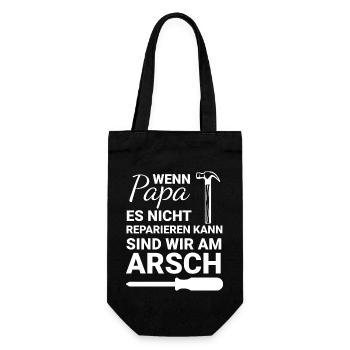 Handwerker Handyman Handwerk Werkzeug Baustelle - Geschenkbeutel für Flaschen - Schwarz - Vorne