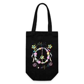 Hippie soul groovy Summer time Good vibes 70s 80s - Gift Bag for Bottles - black - Front