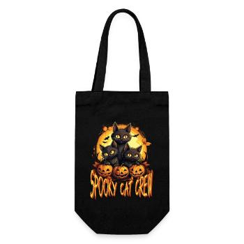 Halloween Chats Costume Citrouille Noire Spooky - Sac à bouteille - noir - Devant