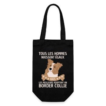 les meilleurs hommes adoptent un border collie 1 - Sac à bouteille - noir - Devant