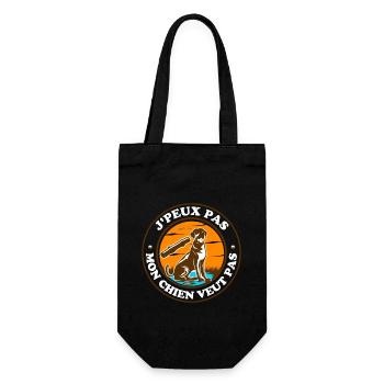 Chien gentil chien mignon - Sac à bouteille - noir - Devant