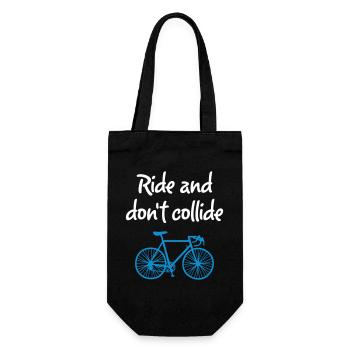 Ride Collide Rad coole Sprüche englisch Fahrrad - Geschenkbeutel für Flaschen - Schwarz - Vorne