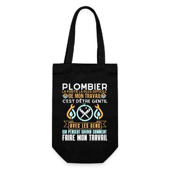 Plombier - Sac à bouteille - noir - Devant
