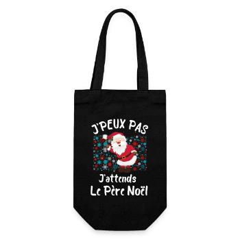 Noël j attends le père Noël - Sac à bouteille - noir - Devant