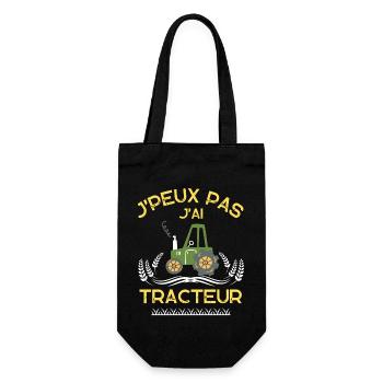je peux pas jai tracteur fermier agriculture - Sac à bouteille - noir - Devant