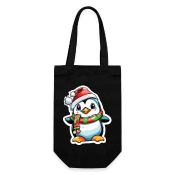 Pingouin / Animal / Noël / Hiver / Enfantin - Sac à bouteille - noir - Devant