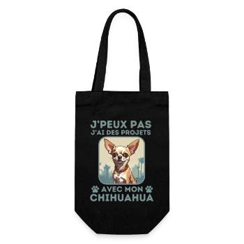 chien doux chihuahua 1 - Sac à bouteille - noir - Devant