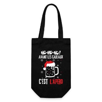 Cadeaux de Noël et Apéro - Sac à bouteille - noir - Devant