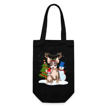 chihuahua christmas - christmas dogs gift - Gift Bag for Bottles - black - Front