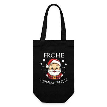 Weihnachtsmann - Weihnachten Geschenke - Geschenkbeutel für Flaschen - Schwarz - Vorne