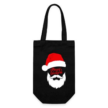merry Christmas Santa Claus - Gift Bag for Bottles - black - Front
