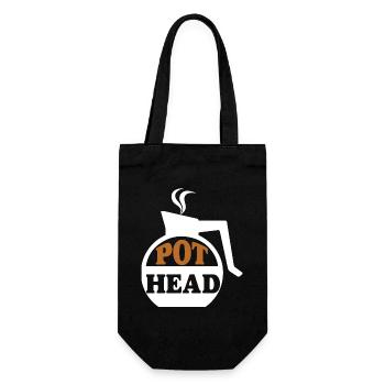 Pot head Coffee - Kaffee Geschenke - Geschenkbeutel für Flaschen - Schwarz - Vorne