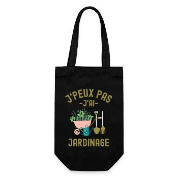 Humour jardinage jardin chenille - Sac à bouteille - noir - Devant