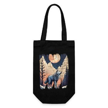 Wolf Mountains Full Moon Forest - Gift Bag for Bottles - black - Front