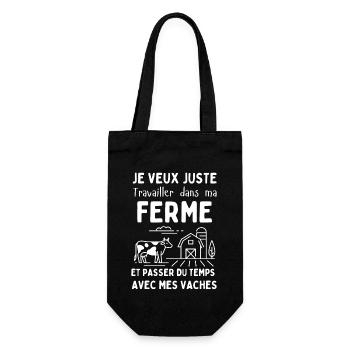 Humour ferme fermier vaches - Sac à bouteille - noir - Devant
