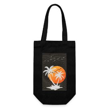 Palmier Plage été - Sac à bouteille - noir - Devant
