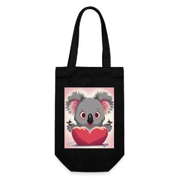 Baby-Koala - Geschenkbeutel für Flaschen - Schwarz - Vorne