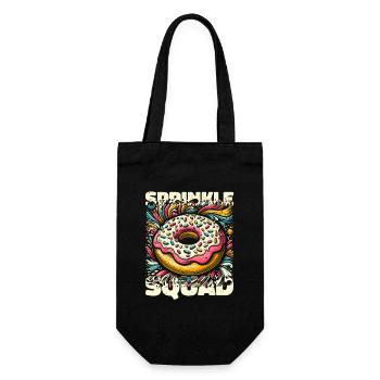 Sprinkle Squad - Lustiges Donut Geschenk - Geschenkbeutel für Flaschen - Schwarz - Vorne