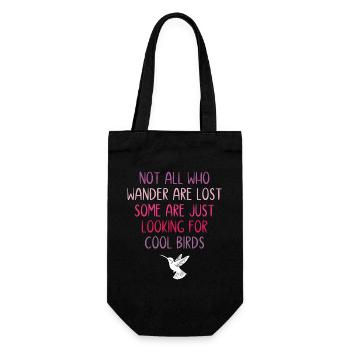 Nicht alle, die wandern, sind verloren - Vögel - Geschenkbeutel für Flaschen - Schwarz - Vorne
