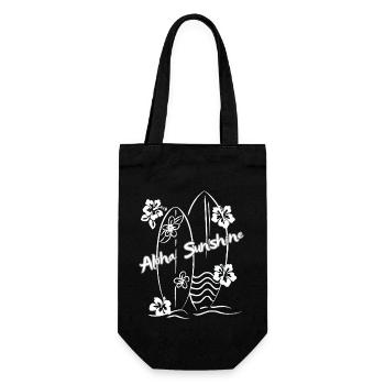 Aloha Sunshine - Geschenkbeutel für Flaschen - Schwarz - Vorne