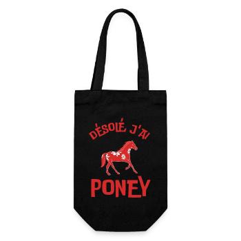 Poney cheval - Sac à bouteille - noir - Devant