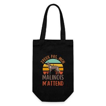 Chien berger belge malinois humour chien - Sac à bouteille - noir - Devant