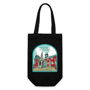 Charmantes Detail: Pena-Palast, Sintra - Geschenkbeutel für Flaschen - Schwarz - Vorne