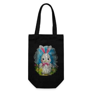 Weisser Hase Ostern - Geschenkbeutel für Flaschen - Schwarz - Vorne