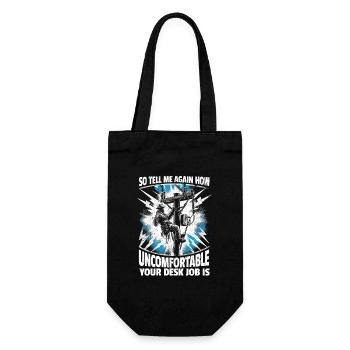 Electrician on the mast - your way to becoming an electricity professional! - Gift Bag for Bottles - black - Front