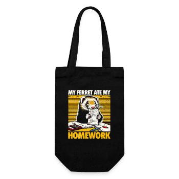 My Ferret Ate My Homework - Frettchen Geschenk - Geschenkbeutel für Flaschen - Schwarz - Vorne