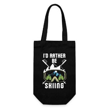 I'd rather be skiing 3 - Gift Bag for Bottles - black - Front