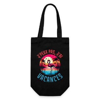Flamant rose vacances d été - Sac à bouteille - noir - Devant