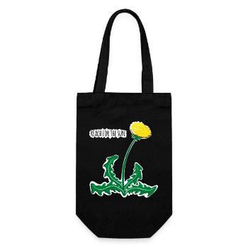 Illustration de pissenlit vive avec 🌞 motivation ! - Sac à bouteille - noir - Devant