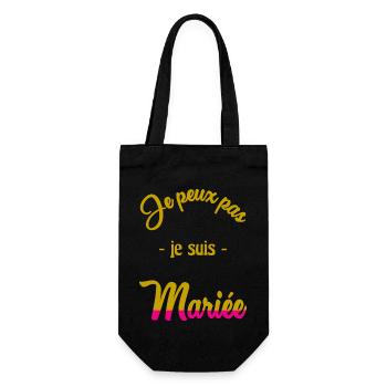 I CAN'T I'M MARRIED - Gift Bag for Bottles - black - Front
