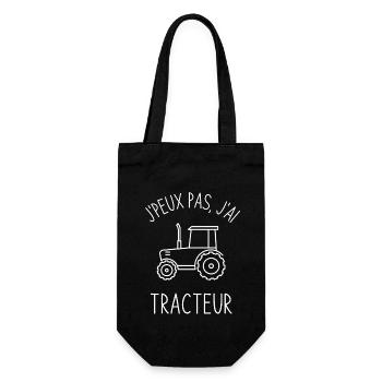 Tracteur agriculteur - Sac à bouteille - noir - Devant