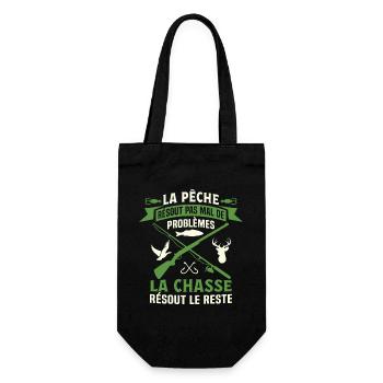 Cadeau Chasse Pêche Chasseur T-Shirt Pêcheur - Sac à bouteille - noir - Devant