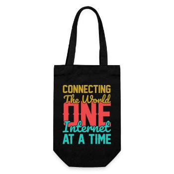 Connecting the World - Gift Bag for Bottles - black - Front