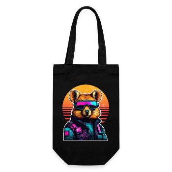Quokka with hamster cheeks in the sunset - Gift Bag for Bottles - black - Front