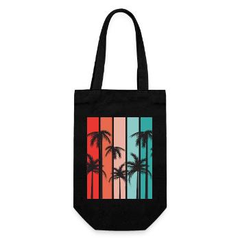 Palmiers île été vacances - Sac à bouteille - noir - Devant