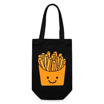 pommes smile - Geschenkbeutel für Flaschen - Schwarz - Vorne
