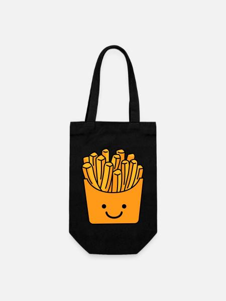 pommes smile - Geschenkbeutel für Flaschen - Schwarz