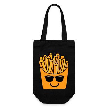 pommes cool - Geschenkbeutel für Flaschen - Schwarz - Vorne